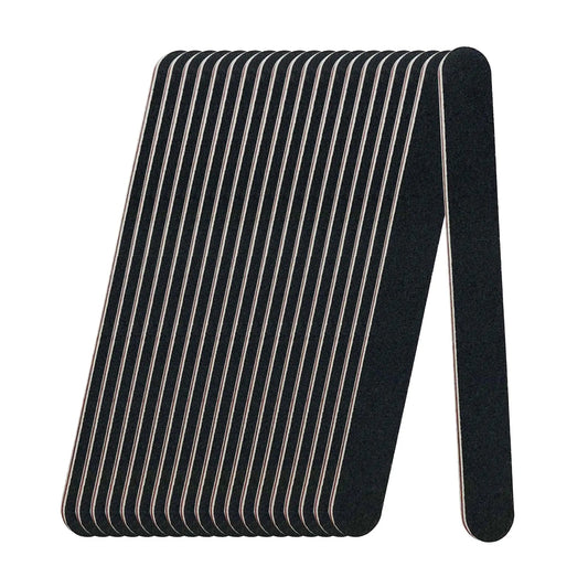 20 Pack 100/180 Grit Nail Files, Black Professional Reusable Emery Boards Manicure Tool for Acrylic Nails, Nail Buffering Files Anti Spier