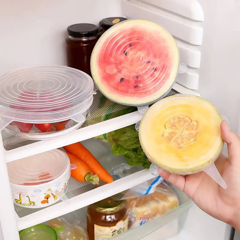 Silicone Stretch Lids Reusable Airtight Food Wrap Covers Anti Spier