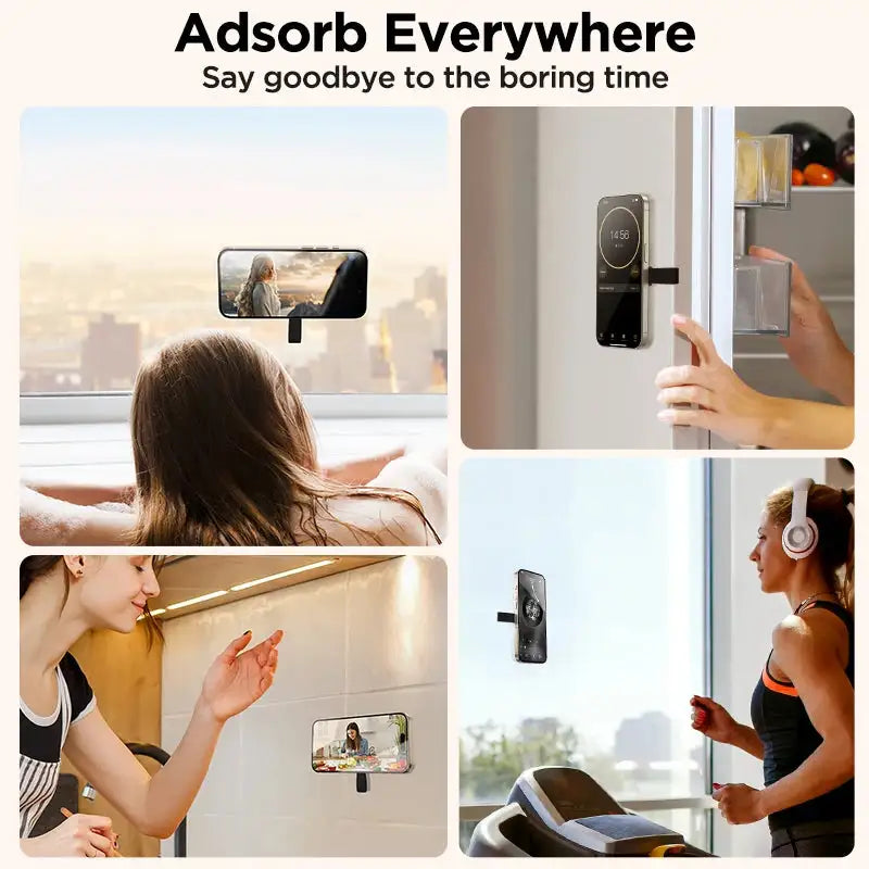 Joyroom Magnetic Suction Cup Phone Mount Hand-Free Mirror Shower Silicone Suction Phone Case Grip Stand Holder For iPhone 15 Pro Anti Spier