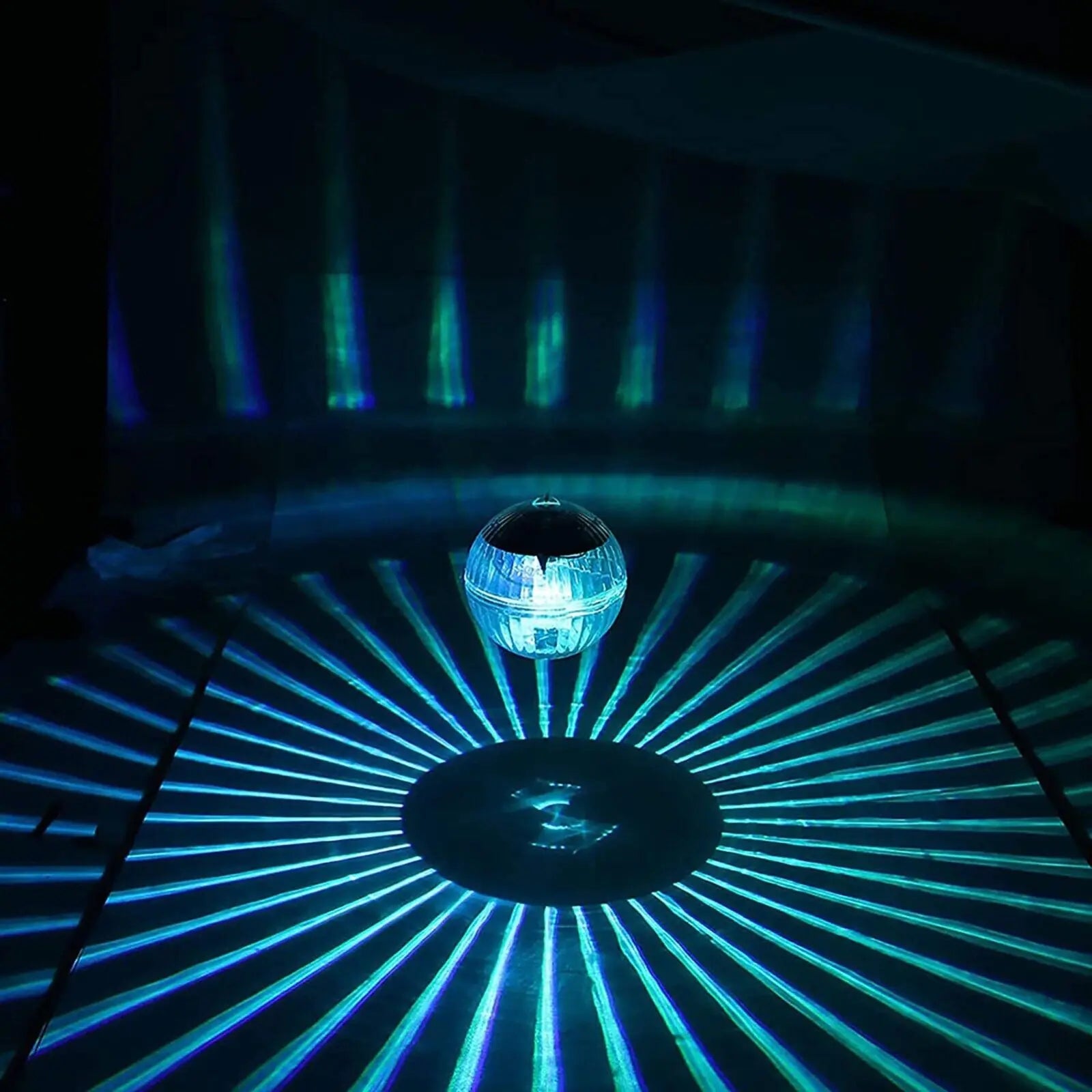 Outdoor Solar LED Floating Light Garden Pond Pool Lamp Rotating RGB Color Change Anti Spier