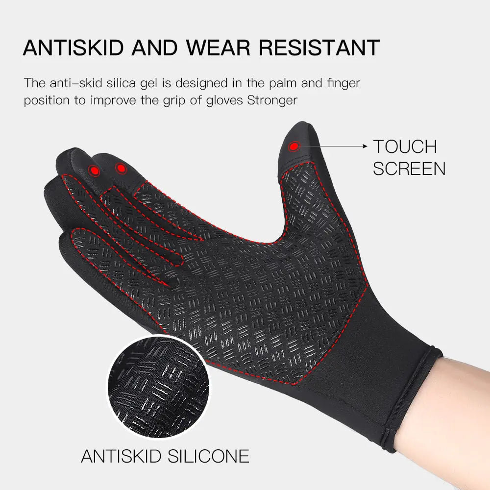 Unisex Touchscreen Thermal Full Finger Gloves Anti Spier