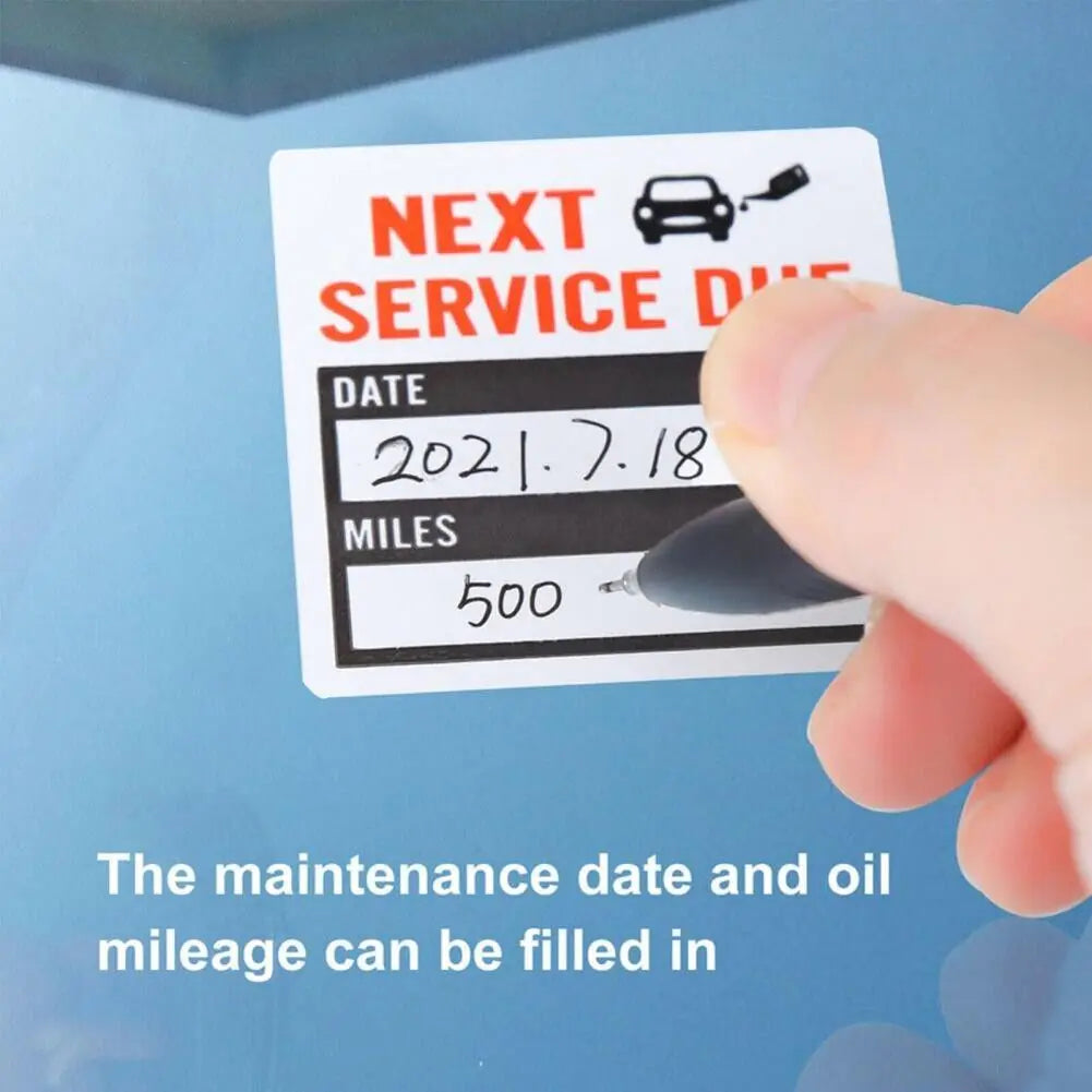 300 Oil Change Service Reminder Stickers Clear Window Lite Sticker Pack 2"x2" US Anti Spier