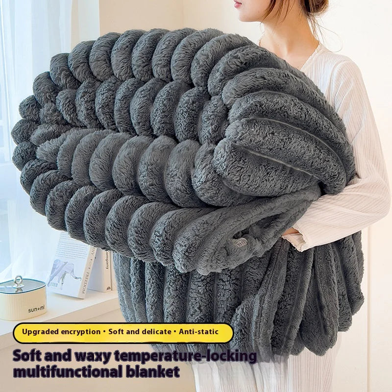 Faux Rabbit Fur Velvet Blanket Anti Spier
