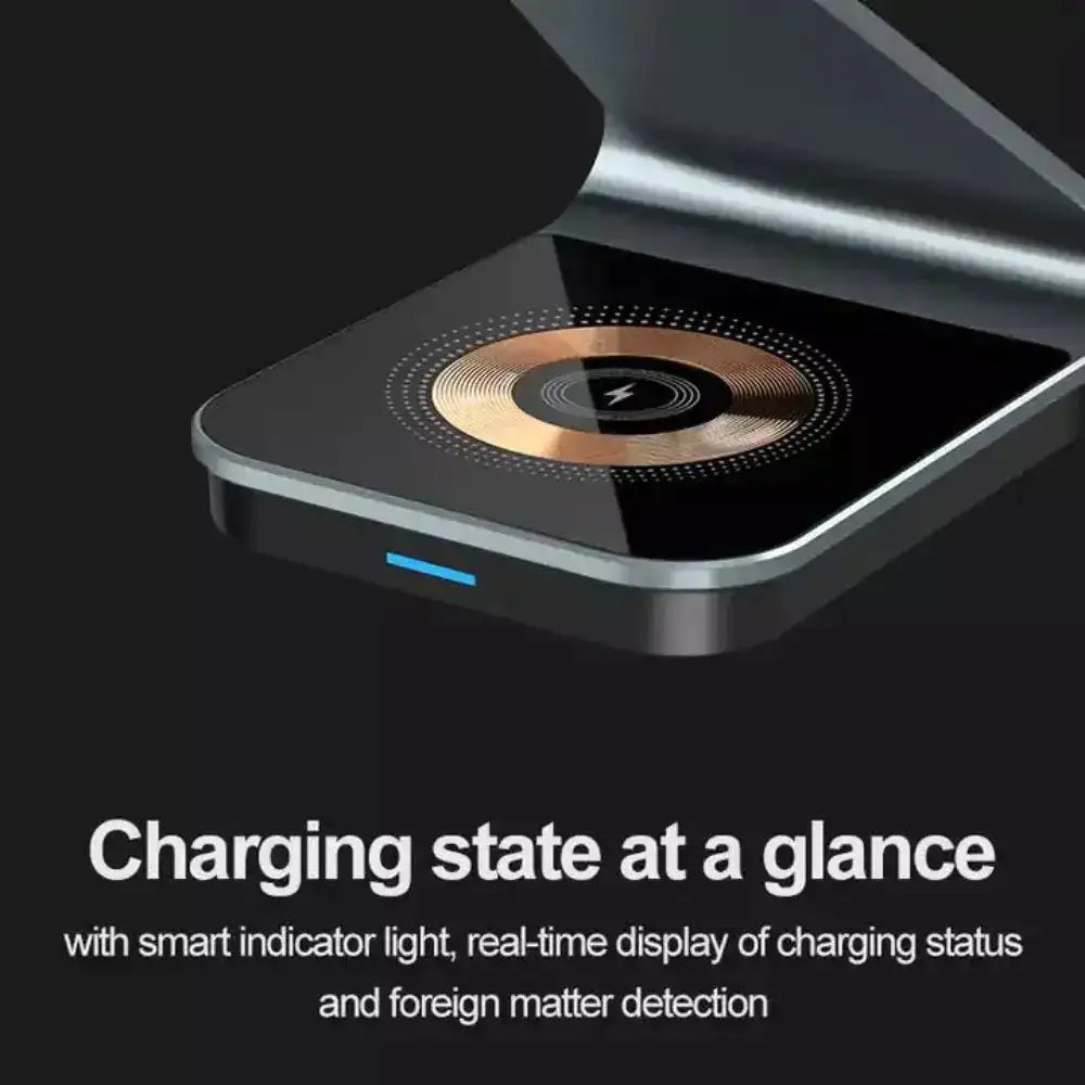 3 in 1 Transparent 15W Magnetic Wireless Charger Pad holder Anti Spier