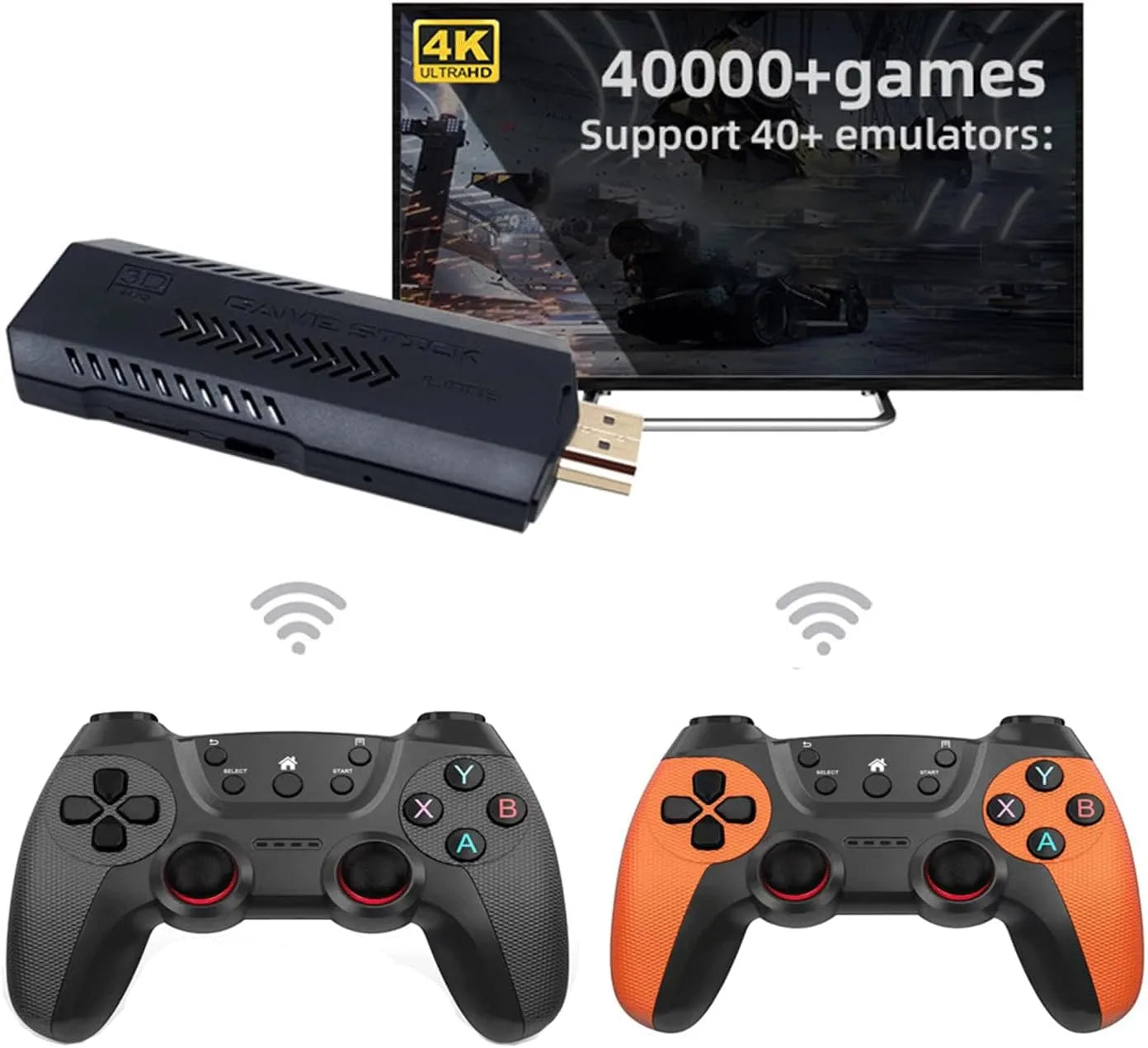 X2 Ultra Retro Game Stick 4K, Plug and Play Video Gaming Console with 128G memory card/40000+Games, HDMI Output for TV with 2.4G Wireless Controller, Retro Arcade Emulators for Kids Adults Anti Spier