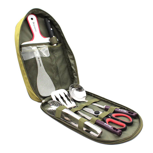 Outdoor Camping Cookware Set with BBQ Tools Anti Spier