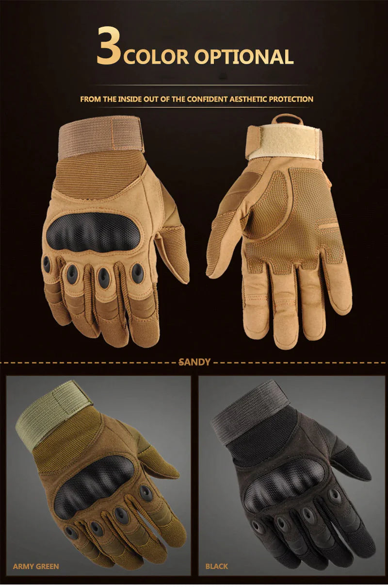Tactical Motorcycle Motocross Full Finger Gloves Motorbike Riding Racing Mittens Anti Spier