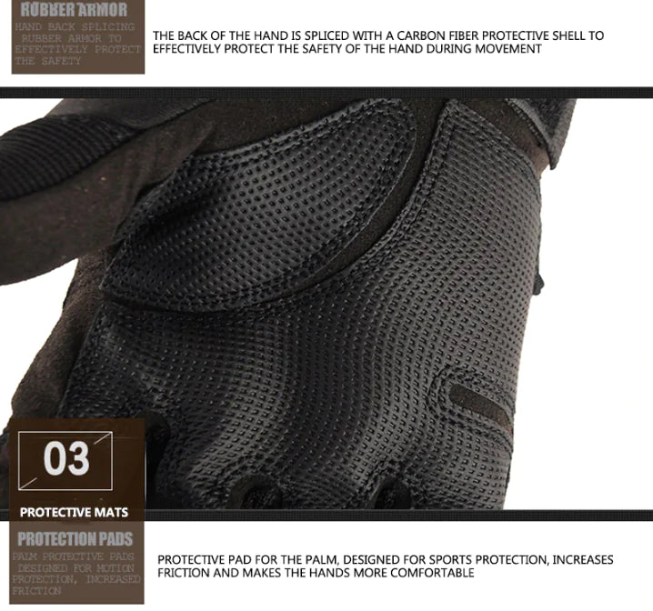 Tactical Motorcycle Motocross Full Finger Gloves Motorbike Riding Racing Mittens Anti Spier