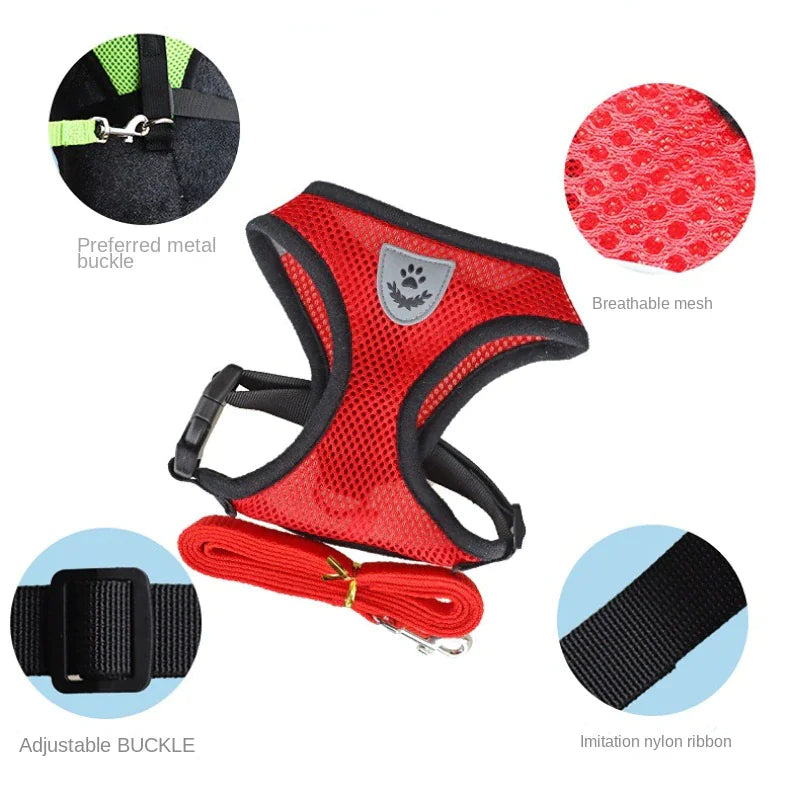 Cat Dog Pet Harness Adjustable Control Vest Dogs Reflective S M L XL Leash Anti Spier