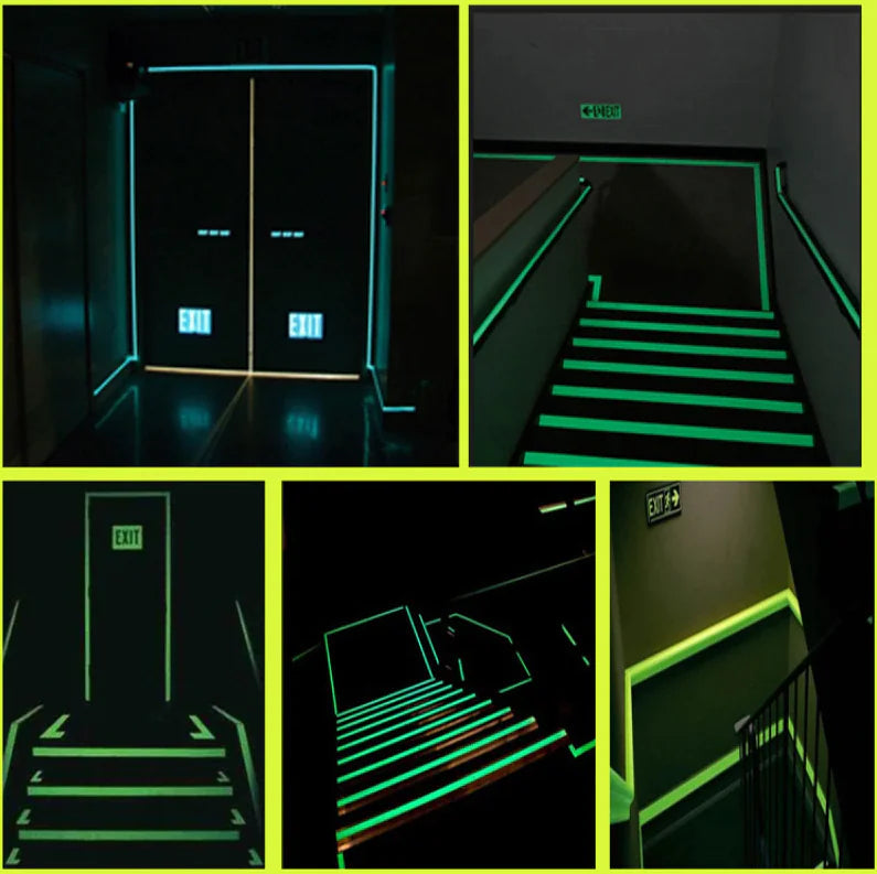 2PC Luminous Tape Self Adhesive Glow In The Dark Wall Sticker Fluorescent Light Anti Spier