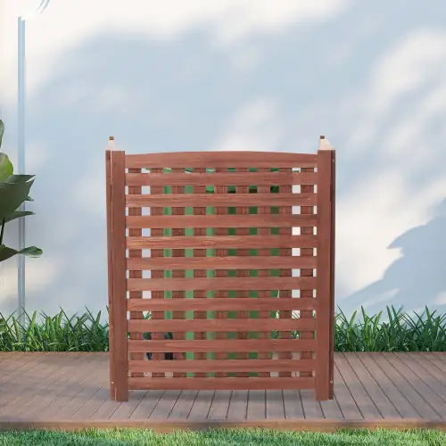 Cedar Privacy Fence 3 Panels Hidden Air Conditioning And Garbage Fence Anti Spier