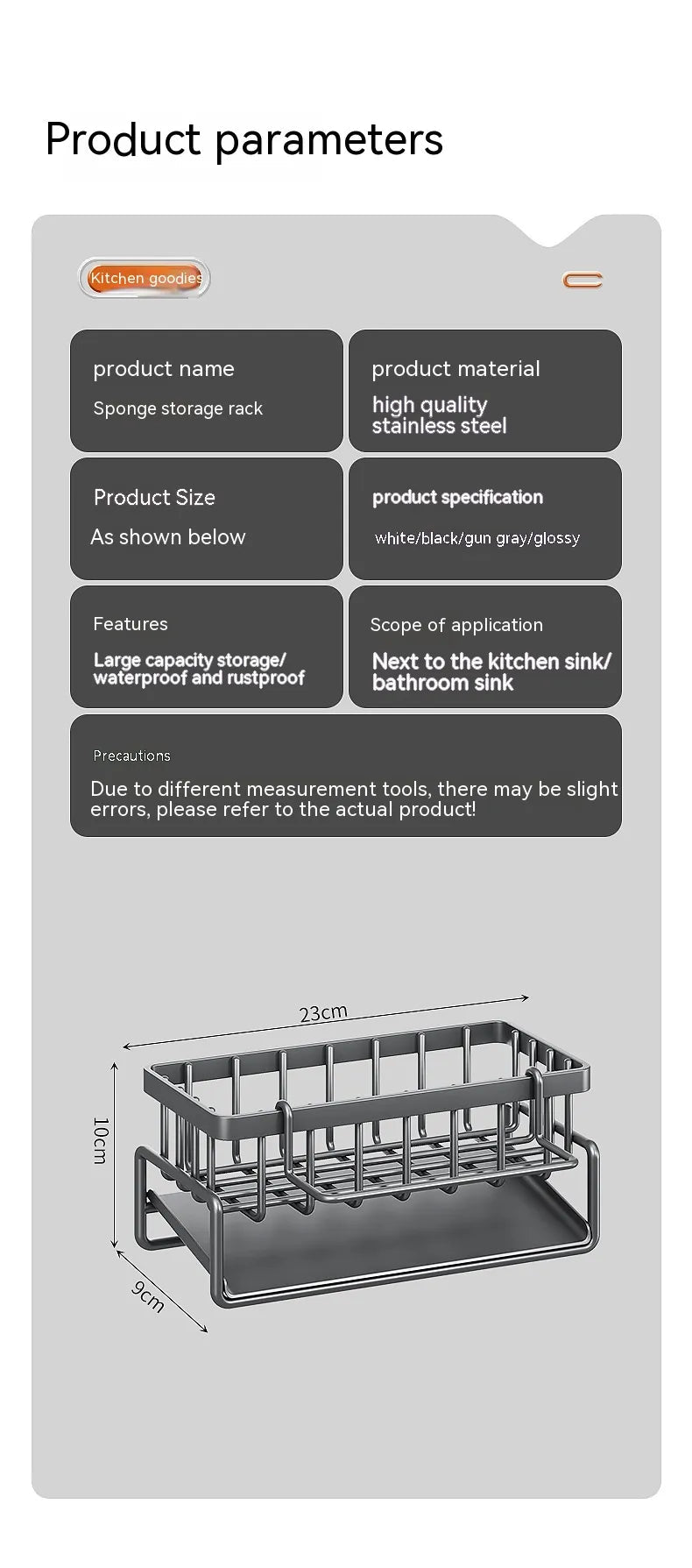 Multi-Functional Kitchen Sink Storage & Drainage Rack Anti Spier