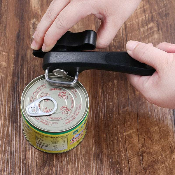 1pc Plastic Professional Kitchen Tool Safety Hand-actuated Can Opener Side Cut Easy Grip Manual Opener Knife for Cans Lid - Wins Wow