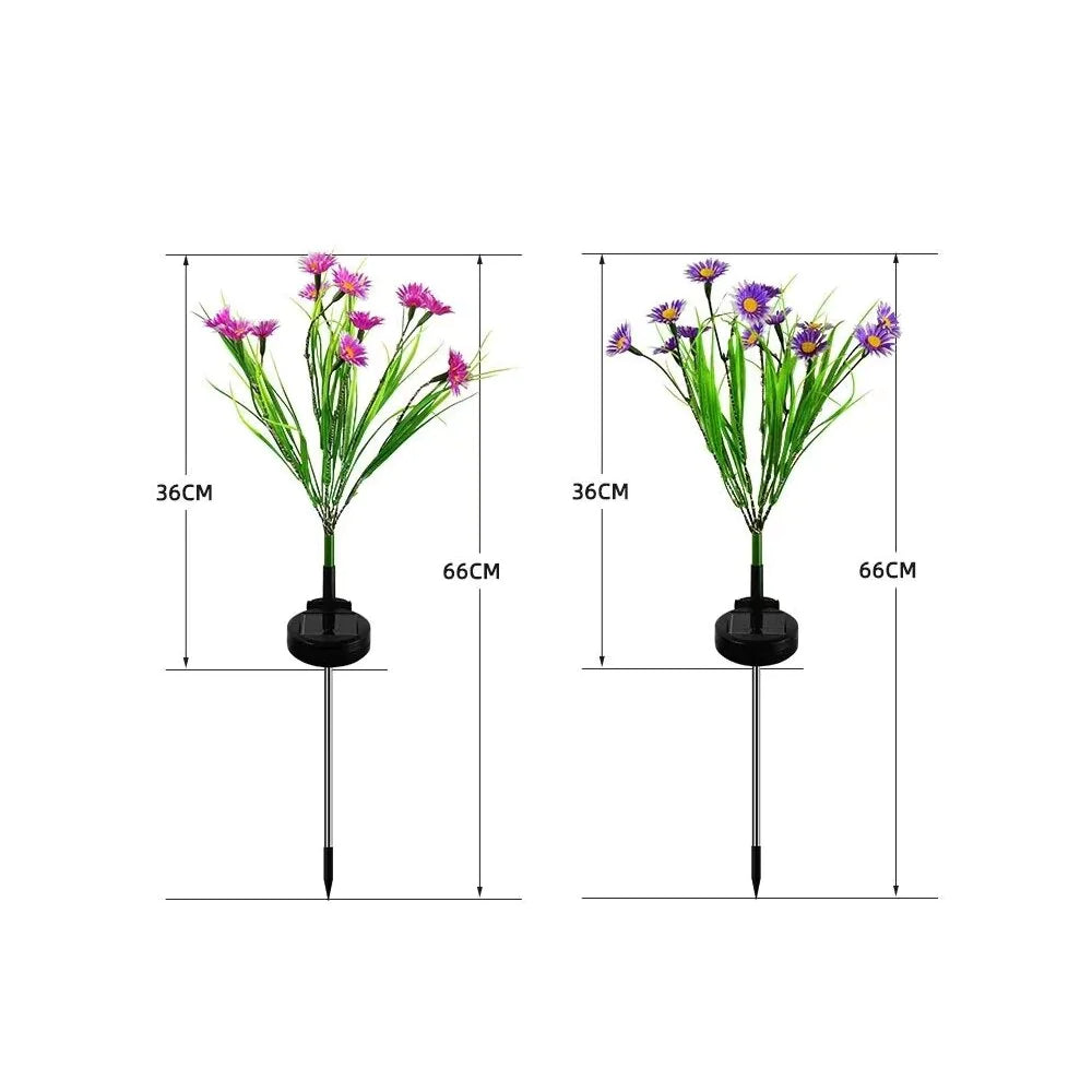 Solar Garden Lights LED Flower Stake Lamp Outdoor Yard Waterproof Patio Decor Anti Spier