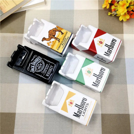 Retro Ceramic Cigarette Case Ashtray Anti Spier