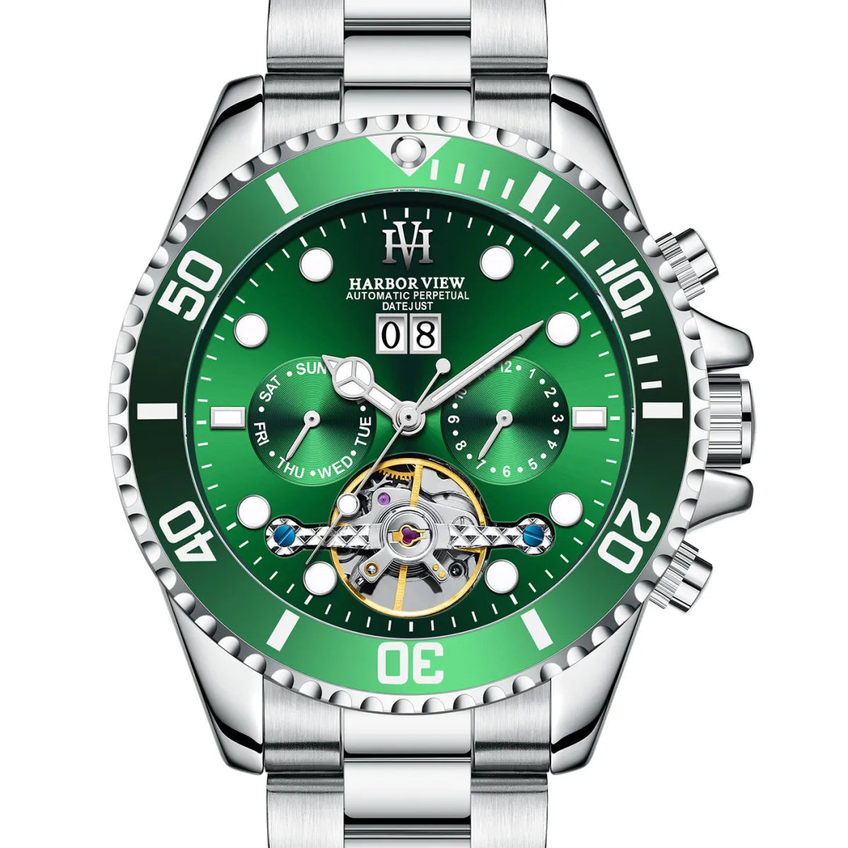 ARBOR VIEW Tourbillon Green Mechanical Watch Anti Spier