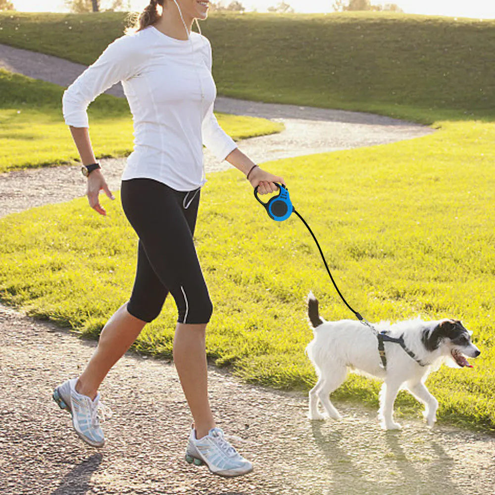 16.5FT Automatic Retractable Dog Leash Pet Collar Automatic Walking Lead Free US Anti Spier