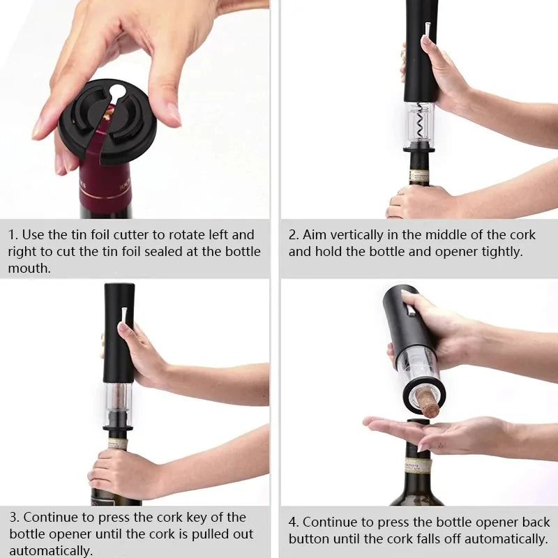 Electric Wine Opener Foil Cutter Jar Opener Kitchen Gadget Anti Spier