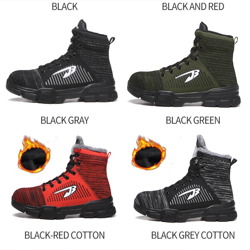 Mens Winter Safety Work Boots Shoes Anti Spier