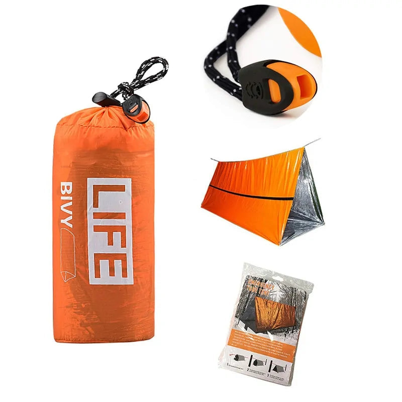 Survival Tube Emergency Tent With Whistle Anti Spier