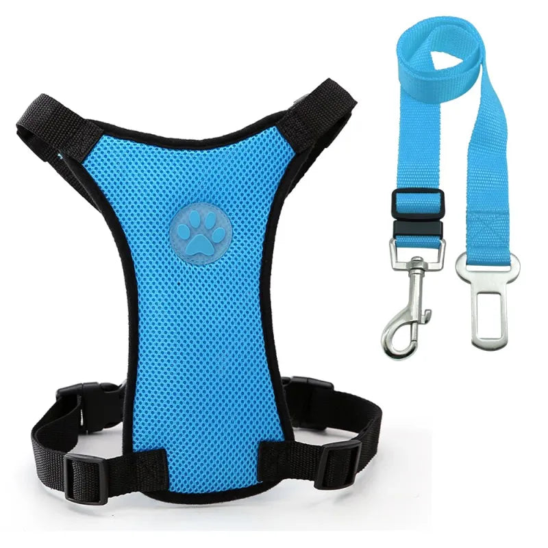 Dog supplies Breathable mesh chest straps Pet car safety chest back Anti Spier