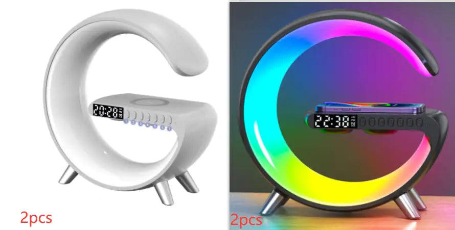 New Intelligent G Shaped LED Lamp Bluetooth Speake Wireless Charger Atmosphere Lamp App Control For Bedroom Home Decor Anti Spier