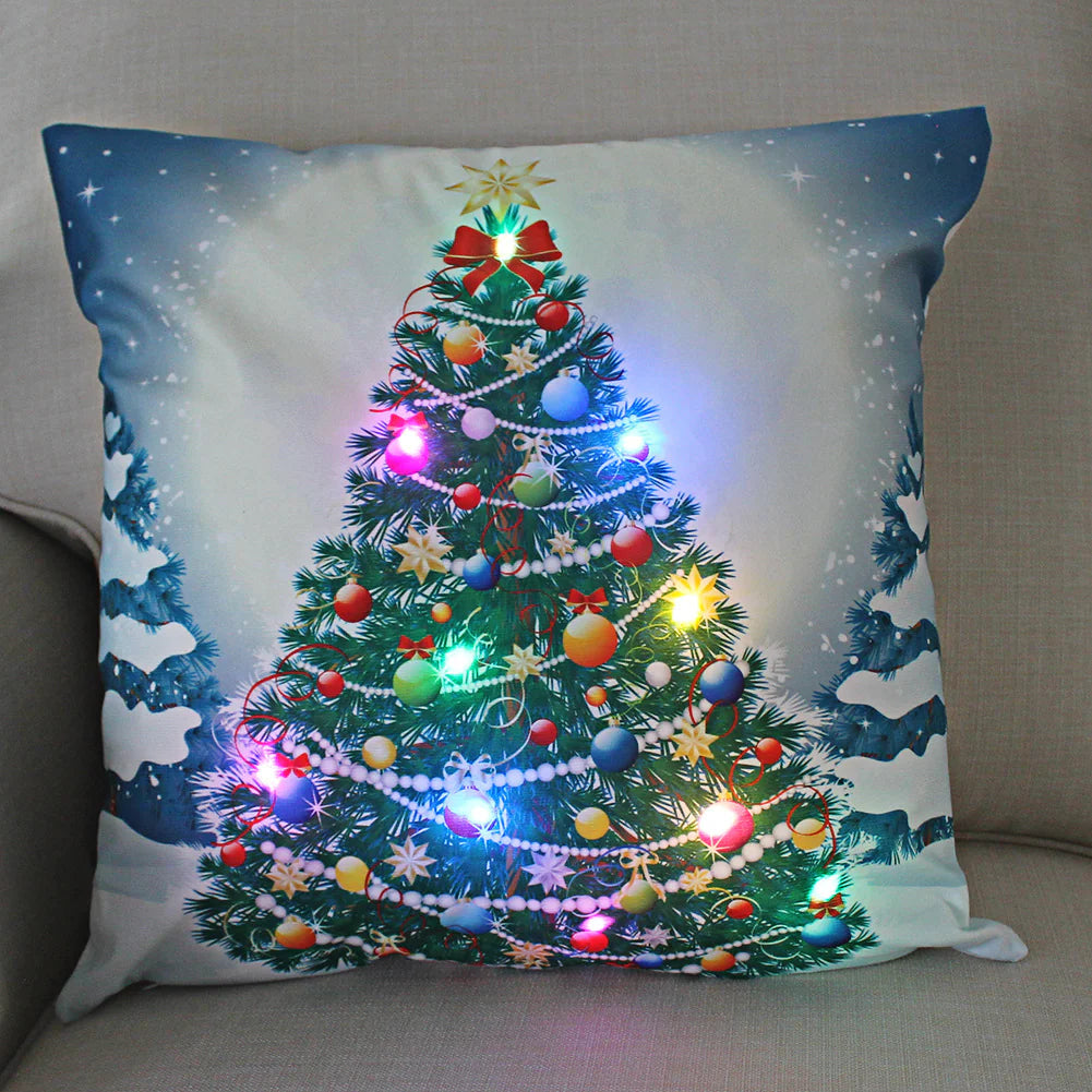 Super Soft Plush Christmas LED Lantern Pillowcase Anti Spier
