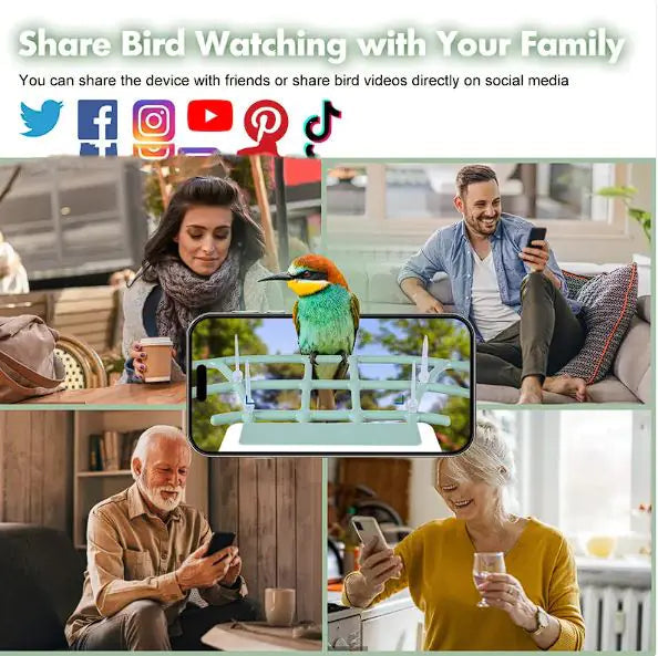 Solar-Powered Waterproof Bird Feeder with Camera Anti Spier