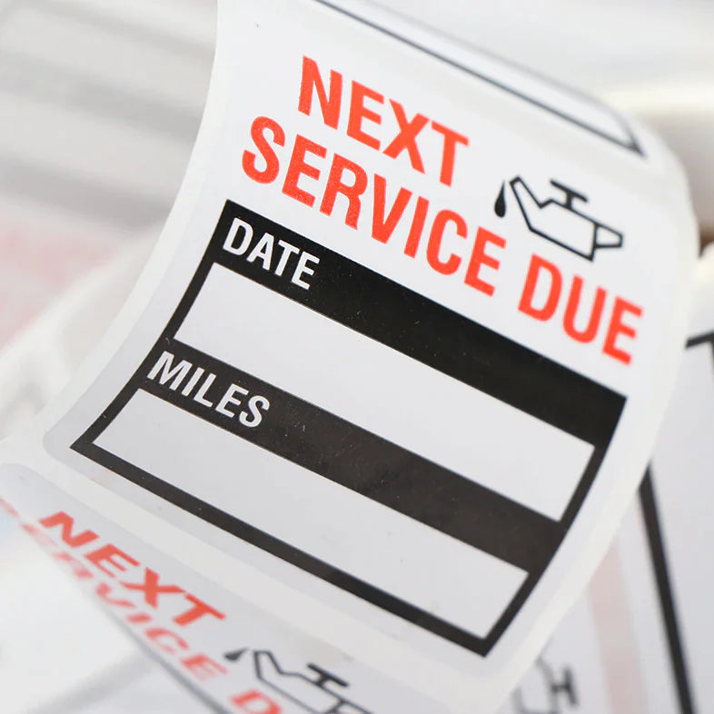 300 Oil Change Service Reminder Stickers Clear Window Lite Sticker Pack 2"x2" US Anti Spier
