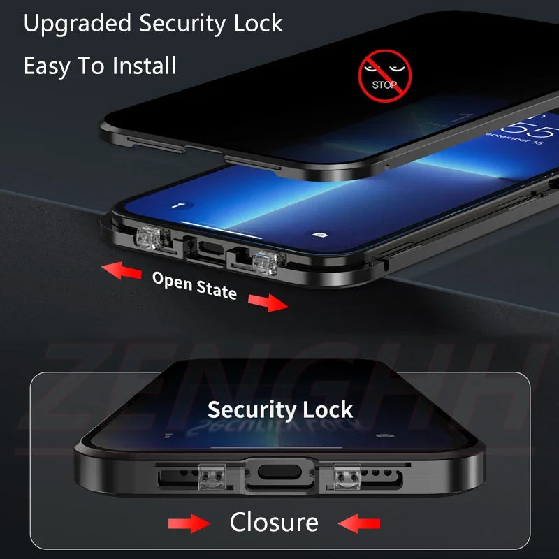Double Glass Anti-Peep Case iphone Anti Spier