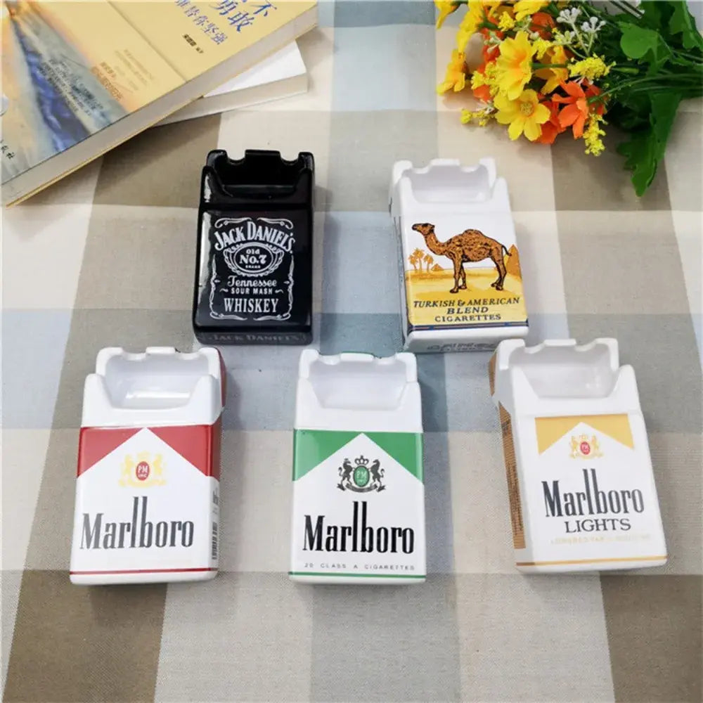 Retro Ceramic Cigarette Case Ashtray Anti Spier