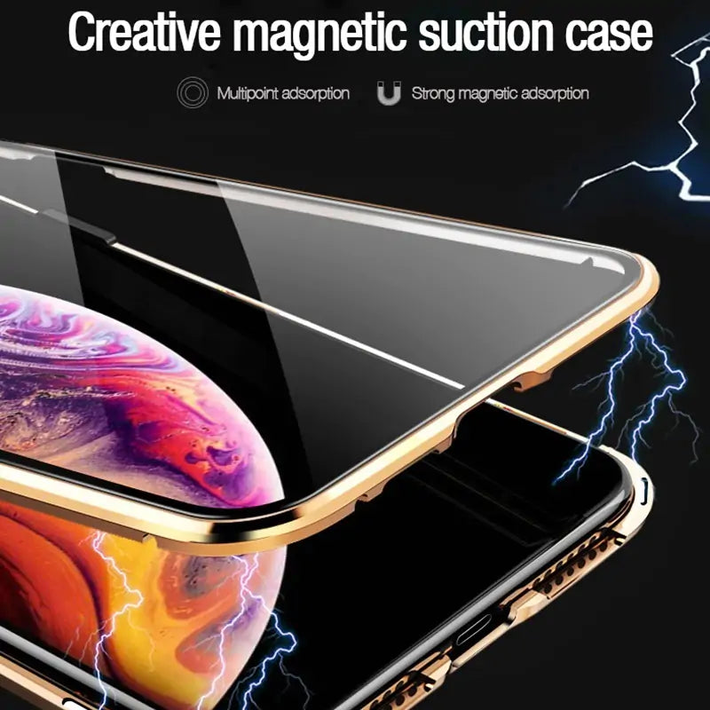 Glass Privacy Metal Phone Case iphone Anti Spier