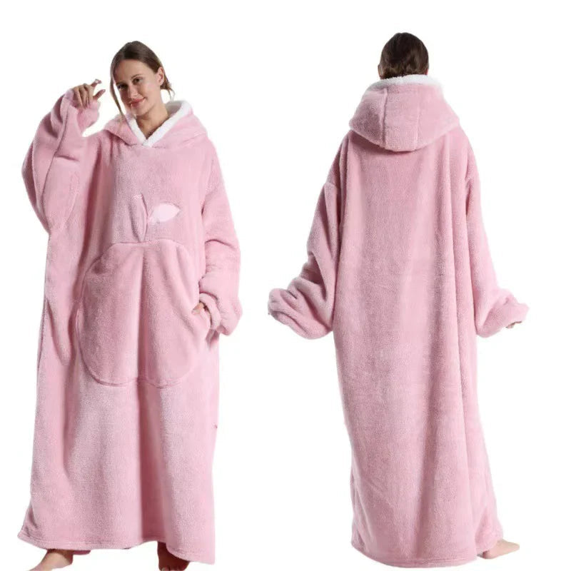Lengthened Solid Color Home Lazy Clothes Anti Spier