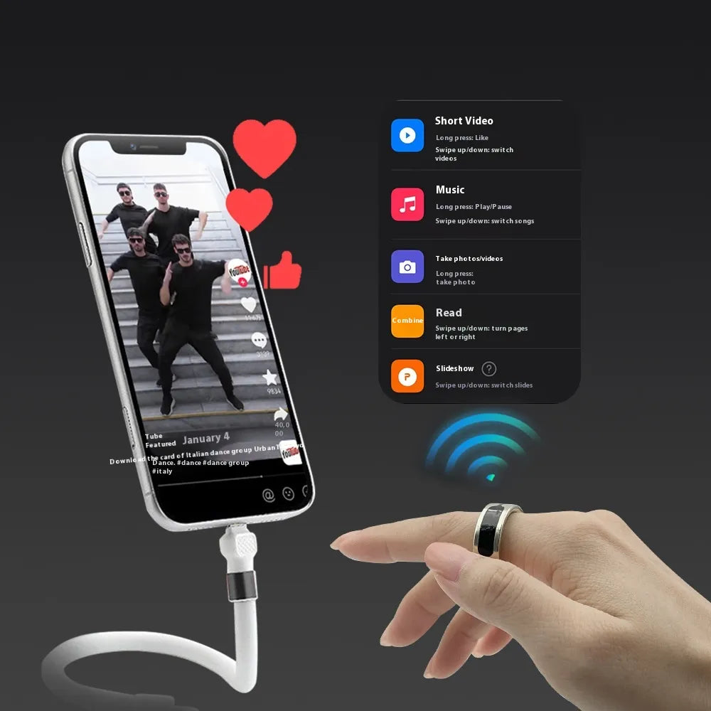 Smart Waterproof Bluetooth Sports Health Ring Anti Spier