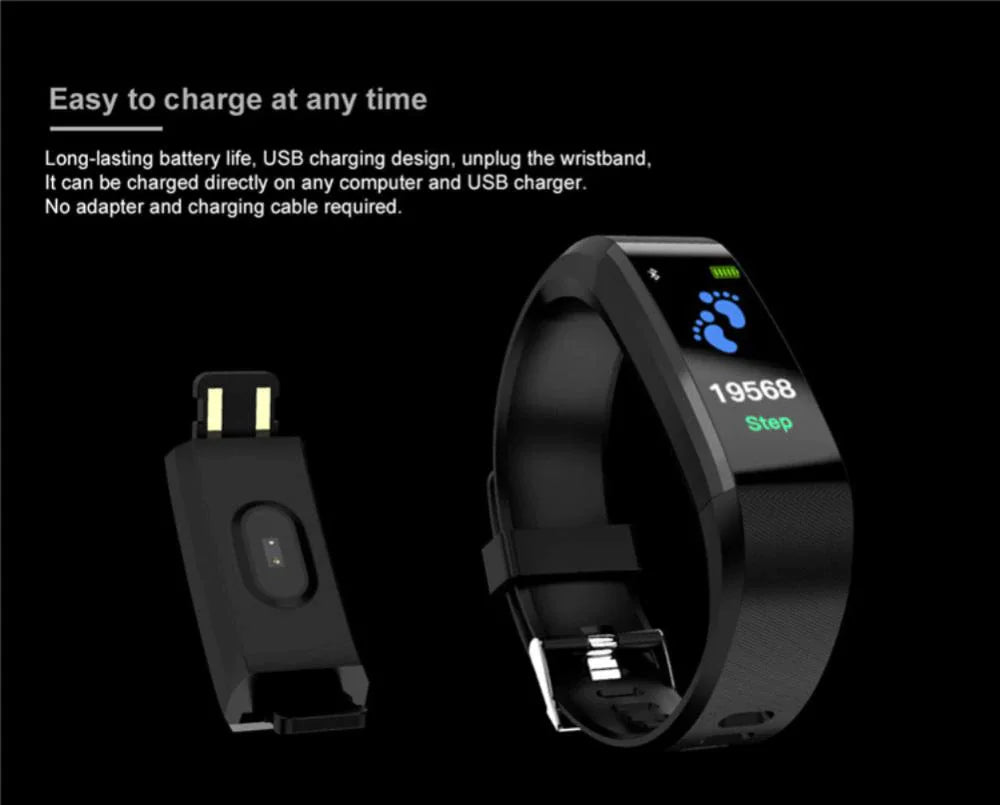 Fitness Smart Watch Activity Tracker Heart Rate For Women Men Oxygen BP Monitor - Anti Spier 