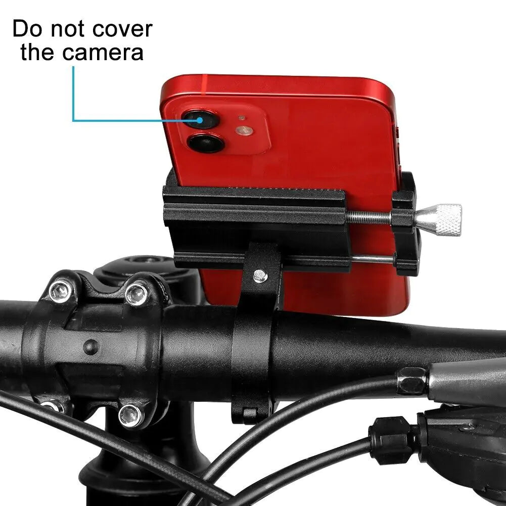 High strength aluminum holder for steady, hands-free navigation while riding.