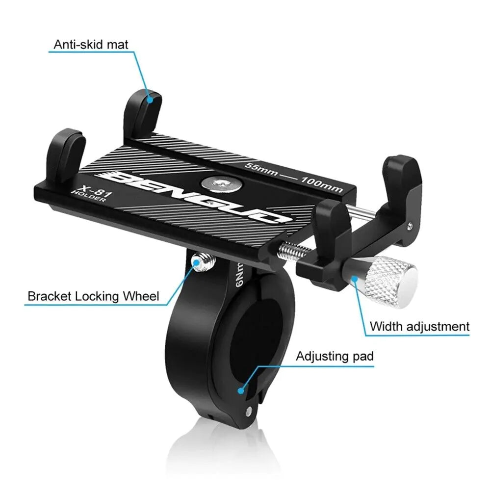 Keep your phone secure on every ride with this durable aluminum handlebar mount.