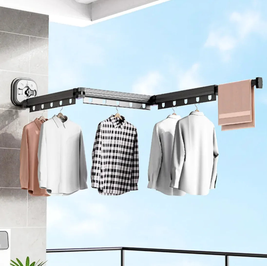 Retractable Aluminum Suction Cup Clothes Hanger Anti Spier