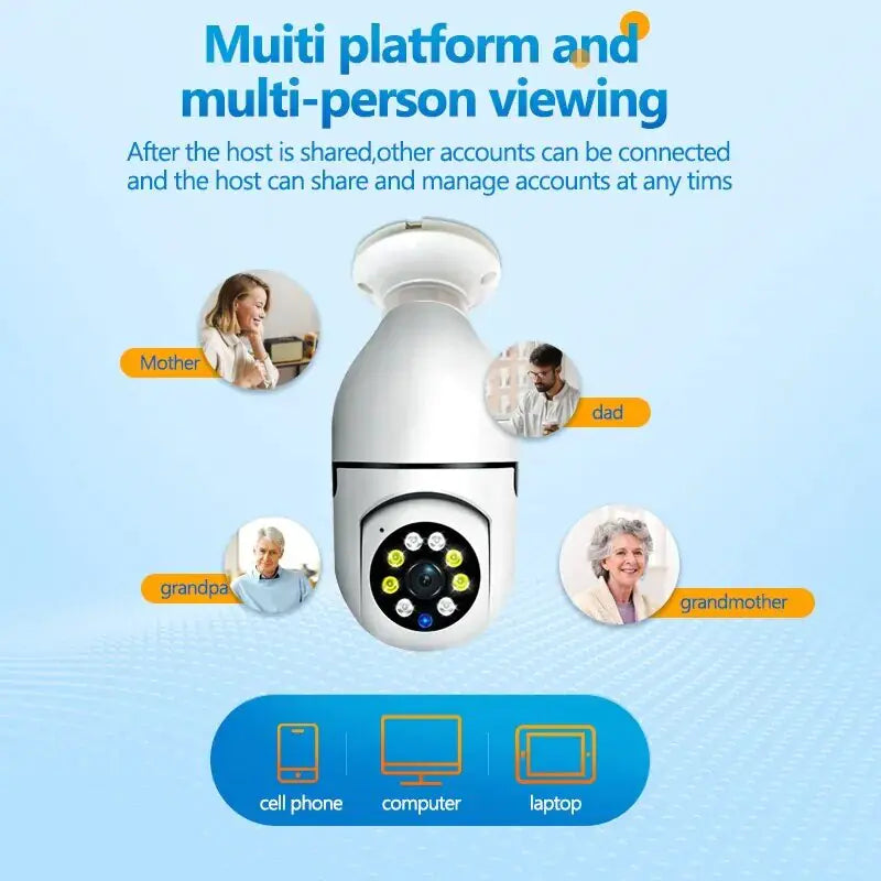 Smart 5G Surveillance Bulb: Full-Color Night Vision Anti Spier