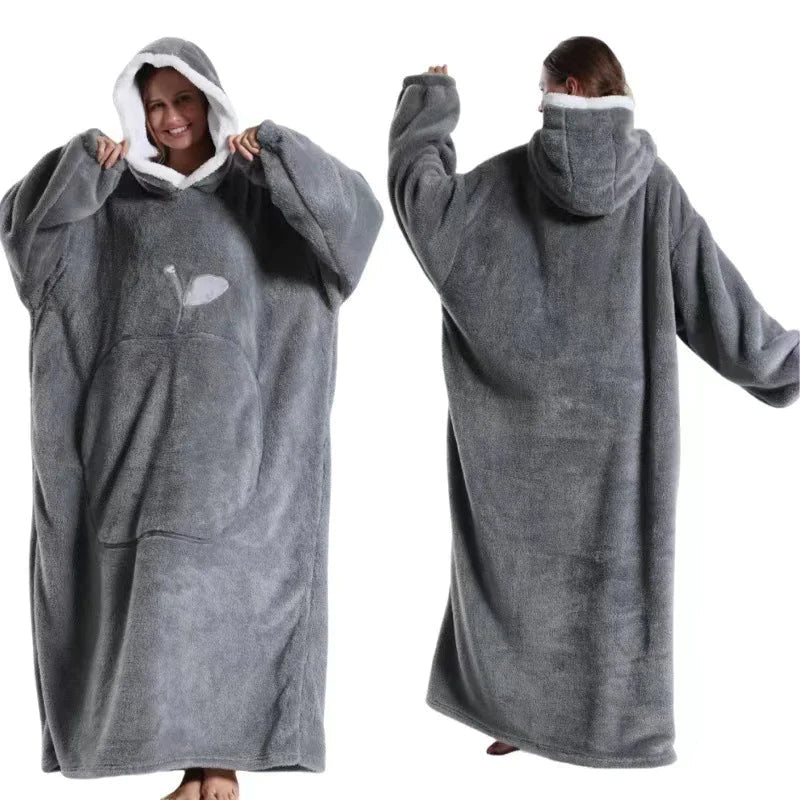 Lengthened Solid Color Home Lazy Clothes Anti Spier