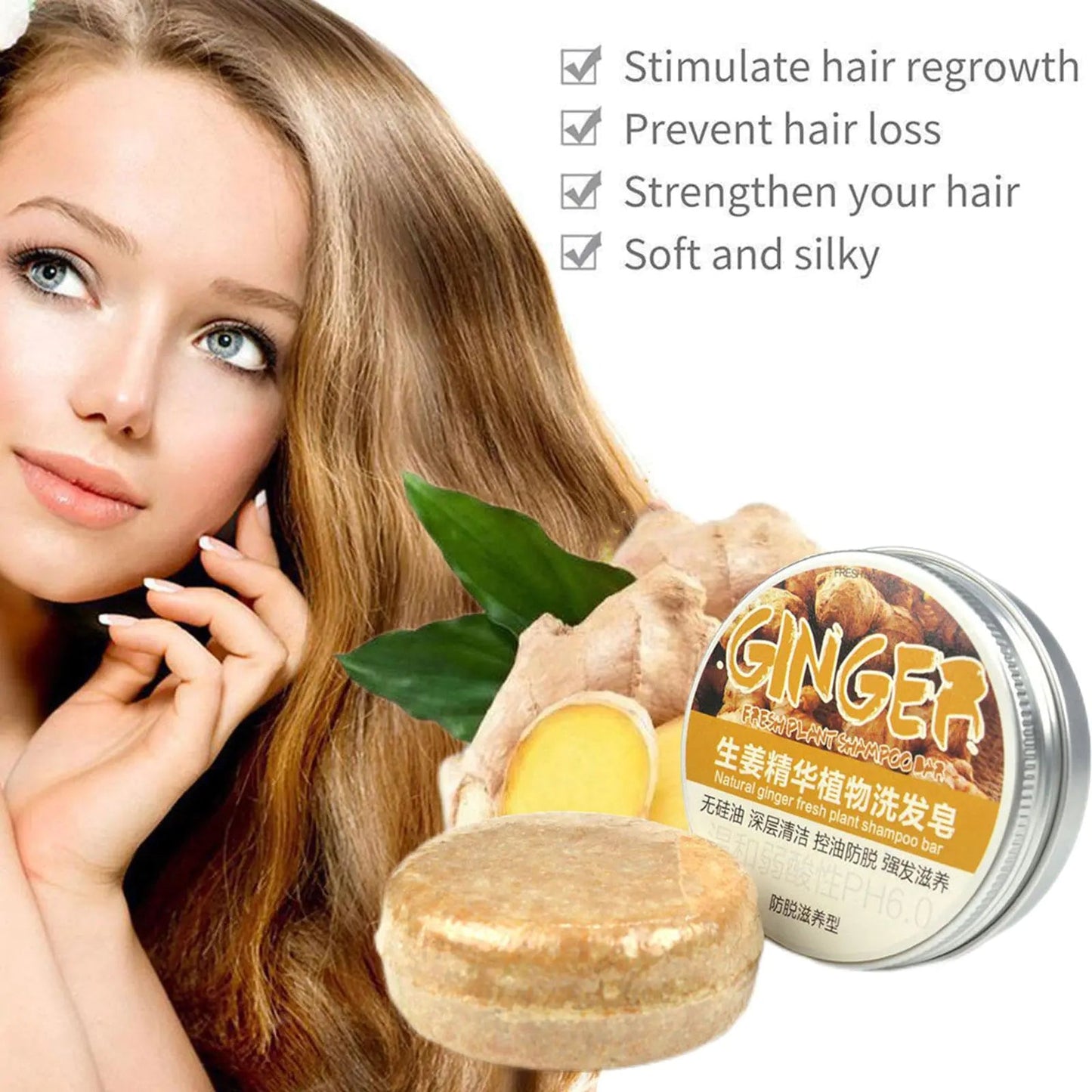 Ginger Polygonum Hair Growth Soap Shampoo Anti Spier