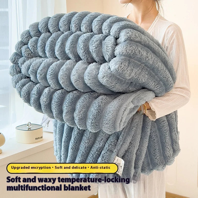 Faux Rabbit Fur Velvet Blanket Anti Spier