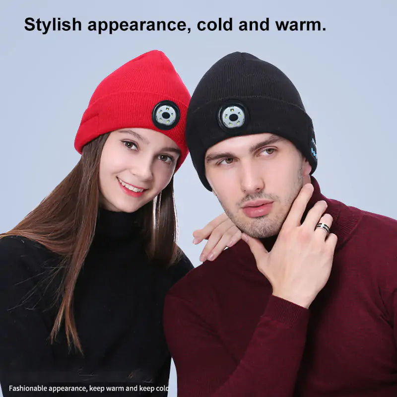 LED Hat With Stereo Headset Anti Spier