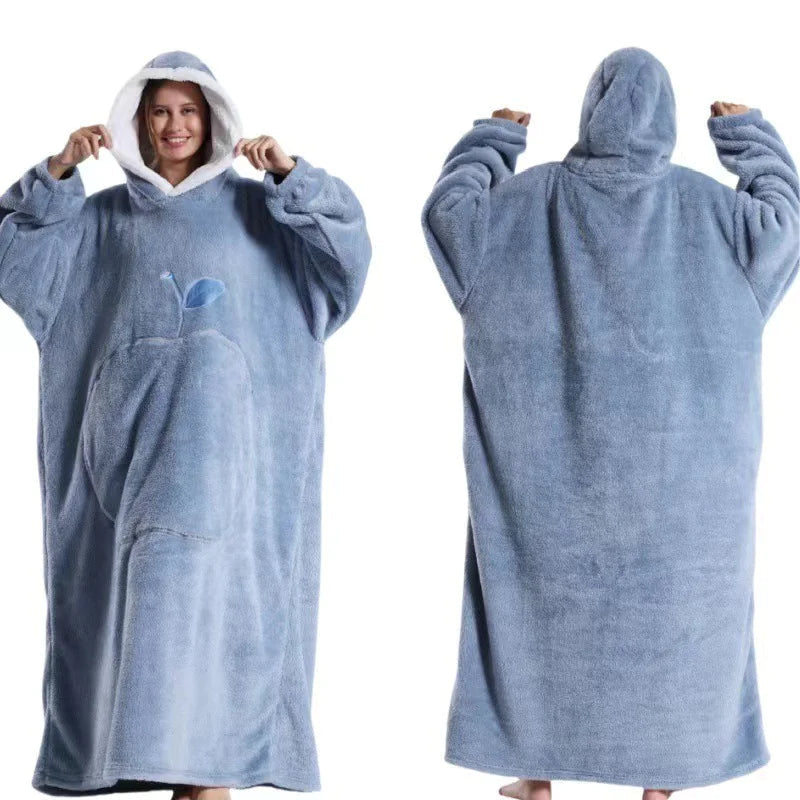 Lengthened Solid Color Home Lazy Clothes Anti Spier