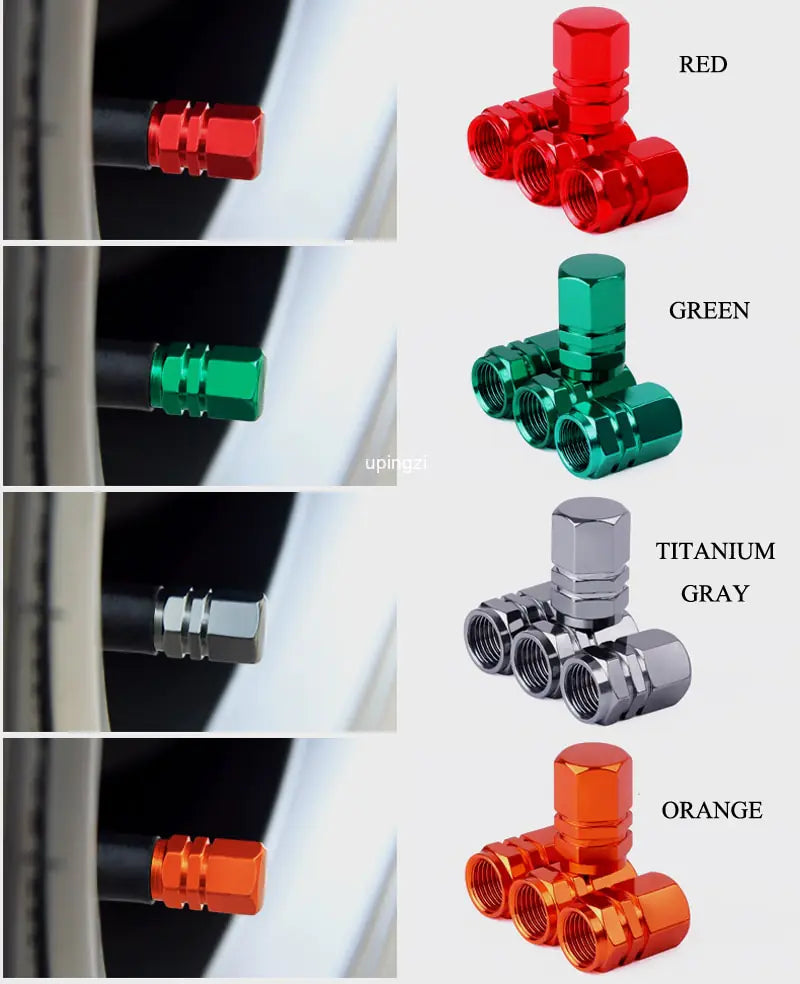 Aluminum Alloy Car Wheel Tire Valve Caps Anti Spier