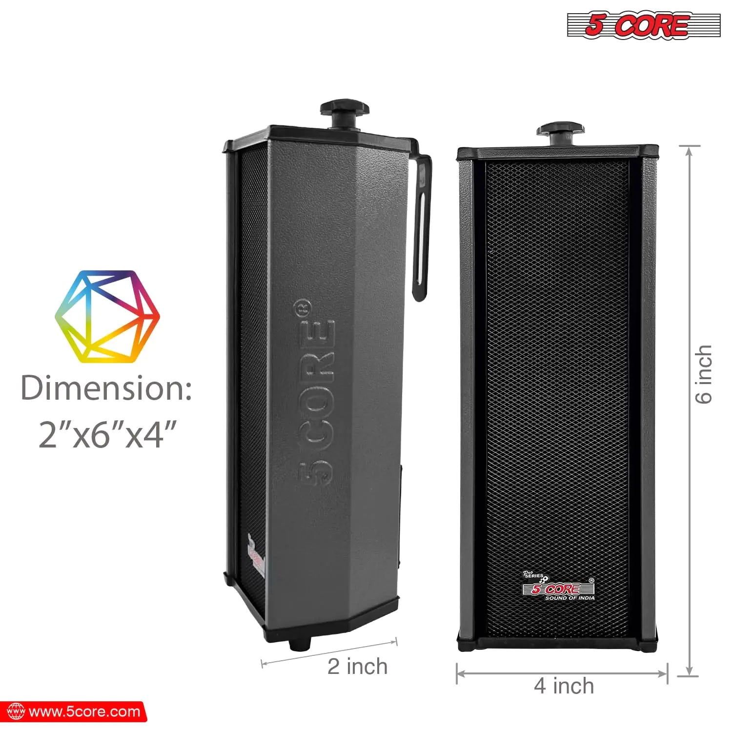5Core Outdoor Speakers Stereo In Wall 100W Peak Passive Home Audio System Anti Spier