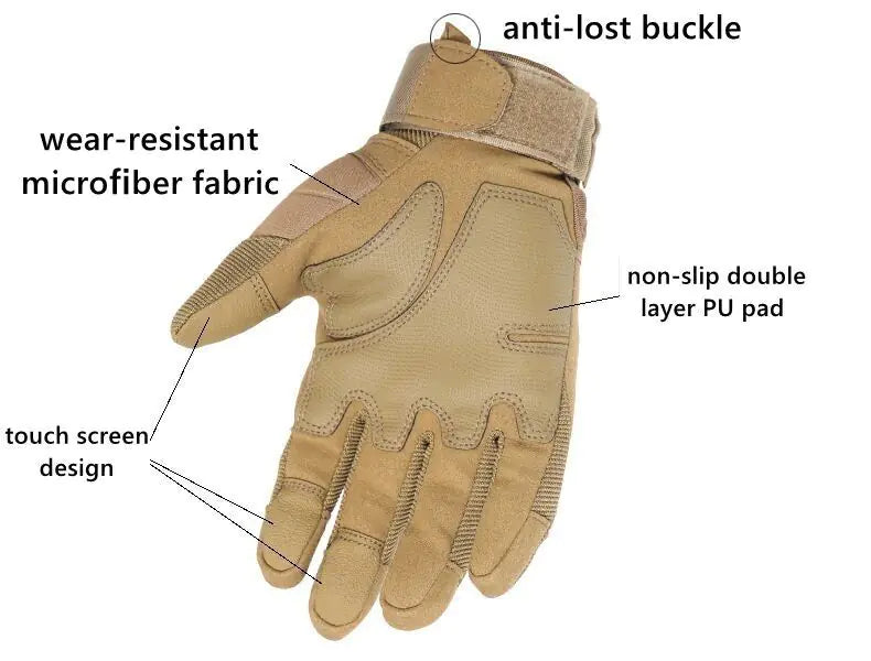 Tactical Motorcycle Motocross Full Finger Gloves Motorbike Riding Racing Mittens Anti Spier