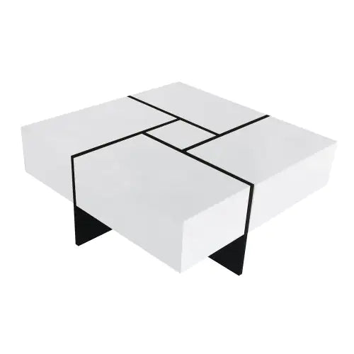 Unique Design Coffee Table With 4 Hidden Storage Compartments Anti Spier