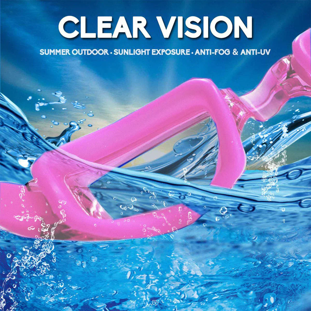 Clear Comfortable Swimming Goggles UV- Anti-Fog Swim Glasses Mirror Adult & Kids Anti Spier
