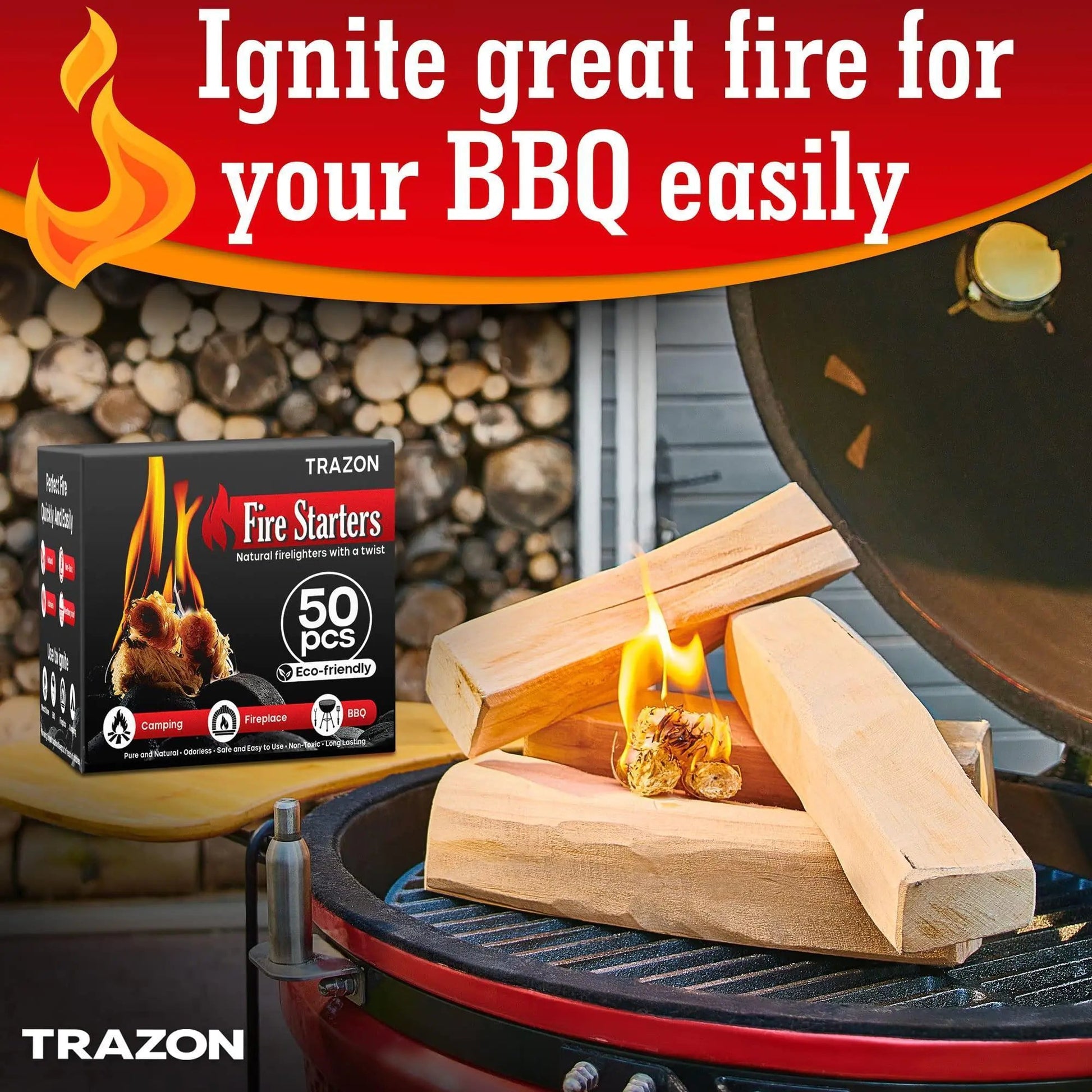 Fire Starters for Indoor Fireplace Campfires Wood Stove Grill Charcoal Chimney Anti Spier